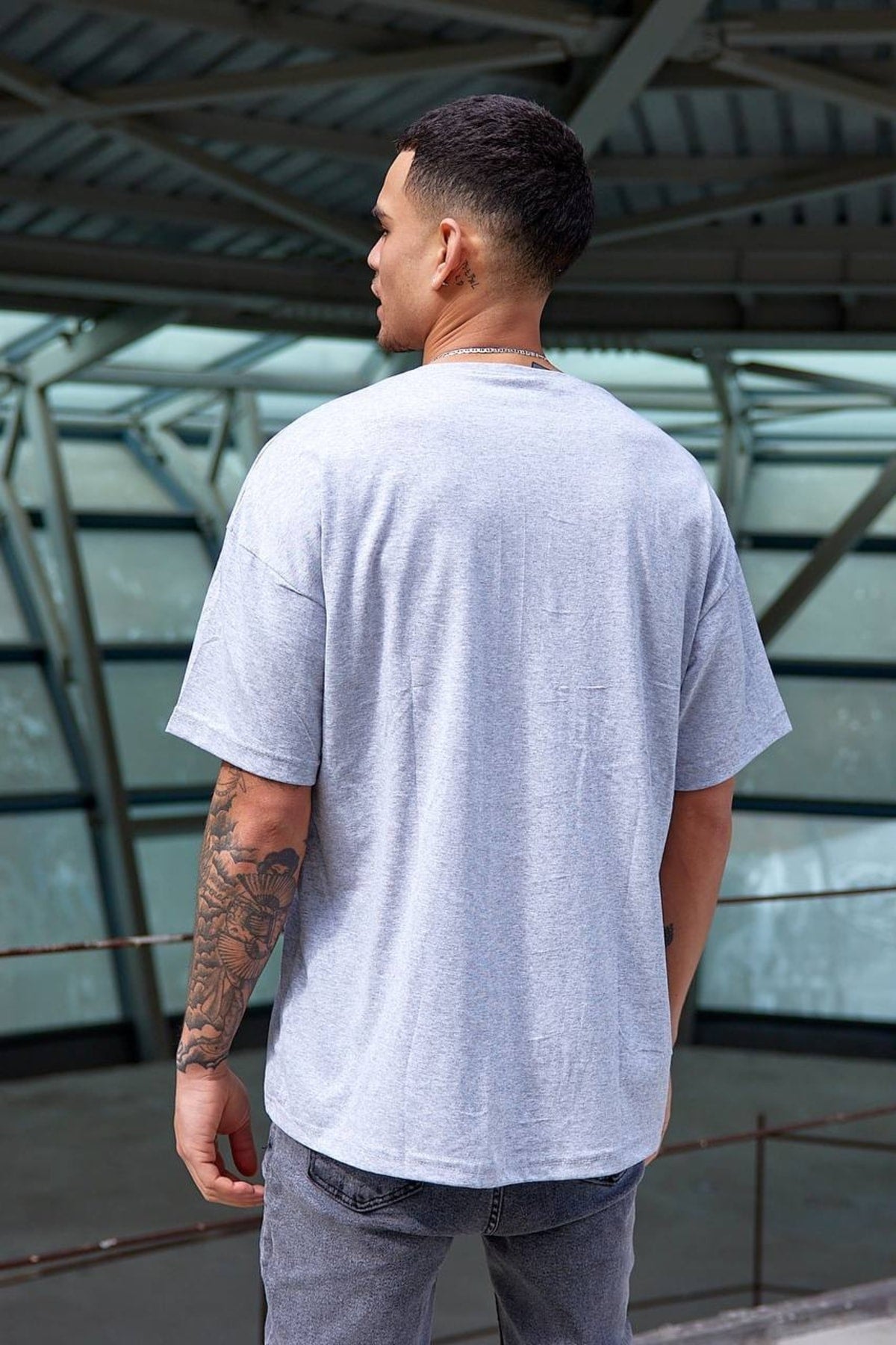 Oversize Düz Baskısız Spor Tshirt