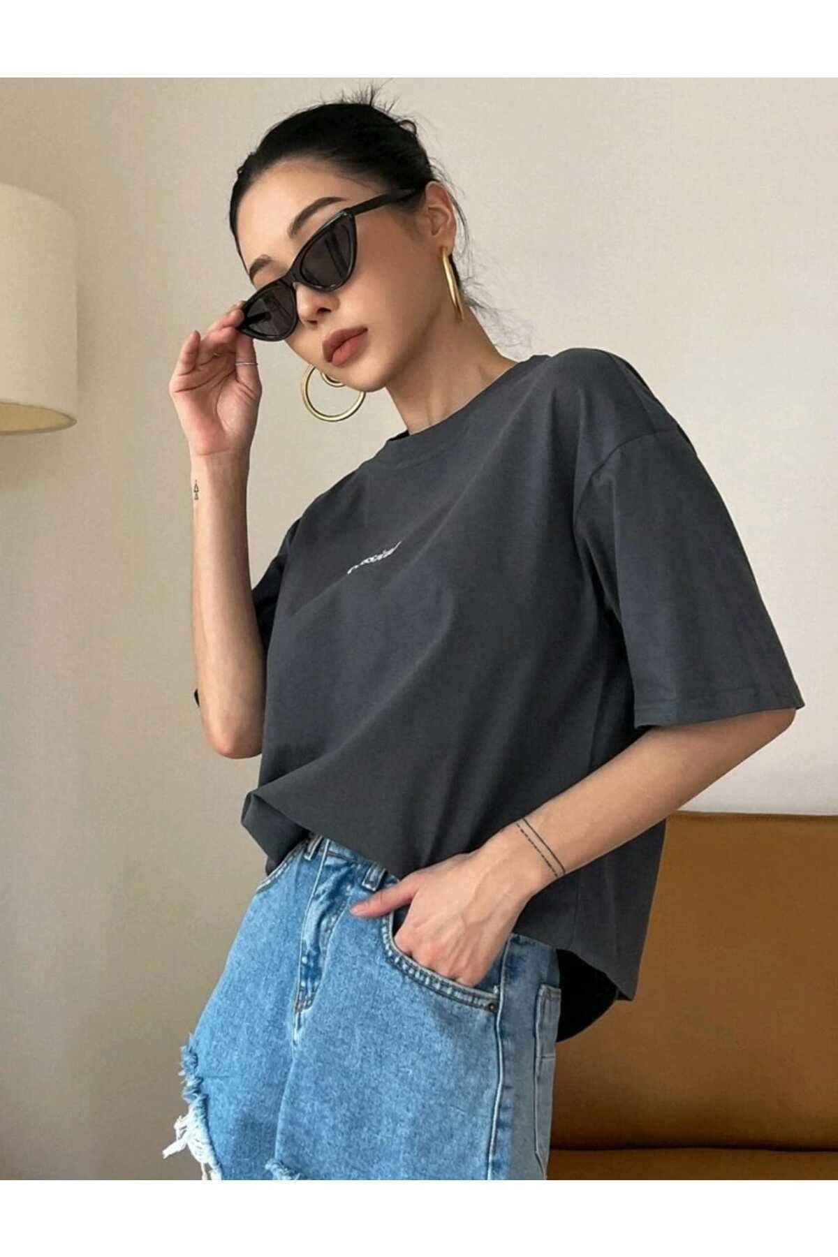 Classical Baskılı Bisiklet Yaka Pamuklu T-Shirt