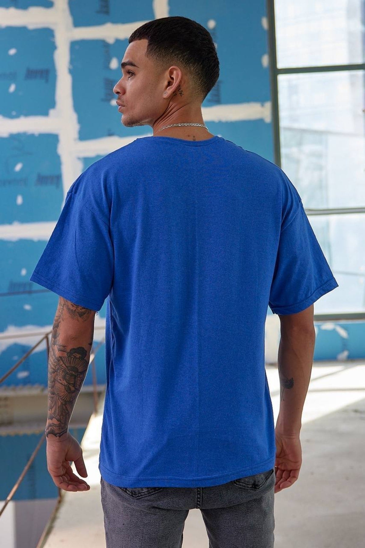 Oversize Düz Baskısız Spor Tshirt